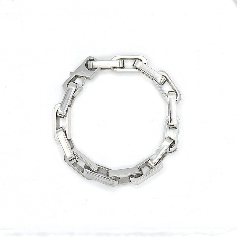 Steel Forge Herrenarmband Edelstahl Glieder 925 Silber Moissanit Schmuck | Steffanii