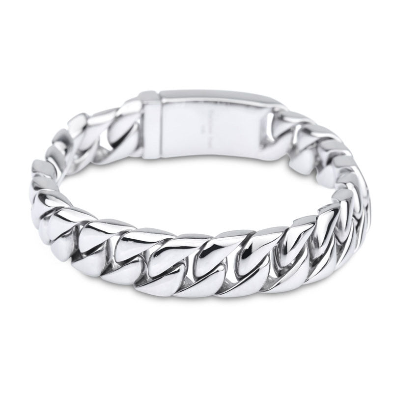 Titan Forge Herrenarmband Edelstahl Titanstahl 925 Silber Moissanit Schmuck | Steffanii