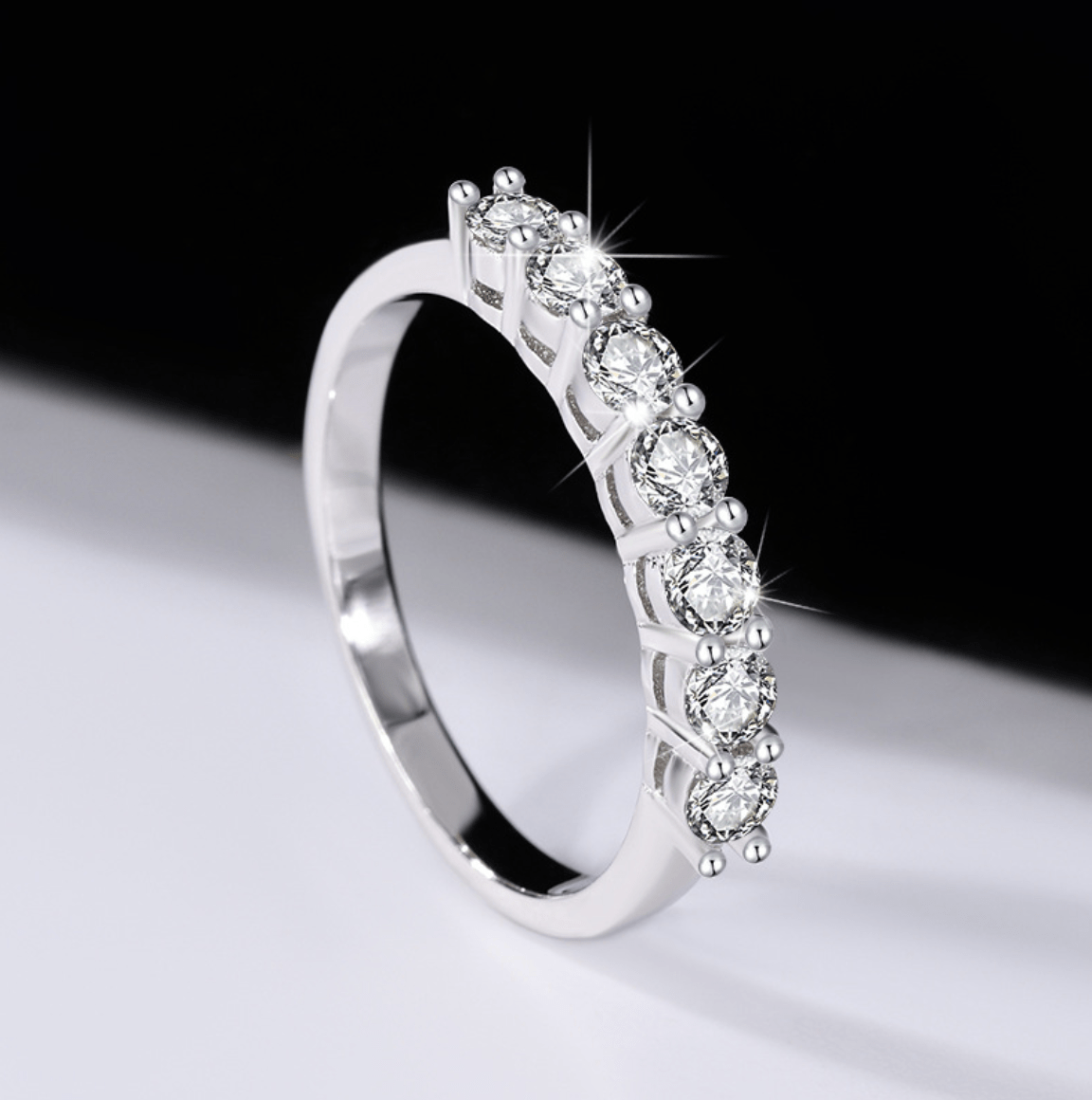 Seven Radiances Ring Sterling Silver mit Labordiamant Mossanite für Frauen 925 Silber Moissanit Schmuck | Steffanii