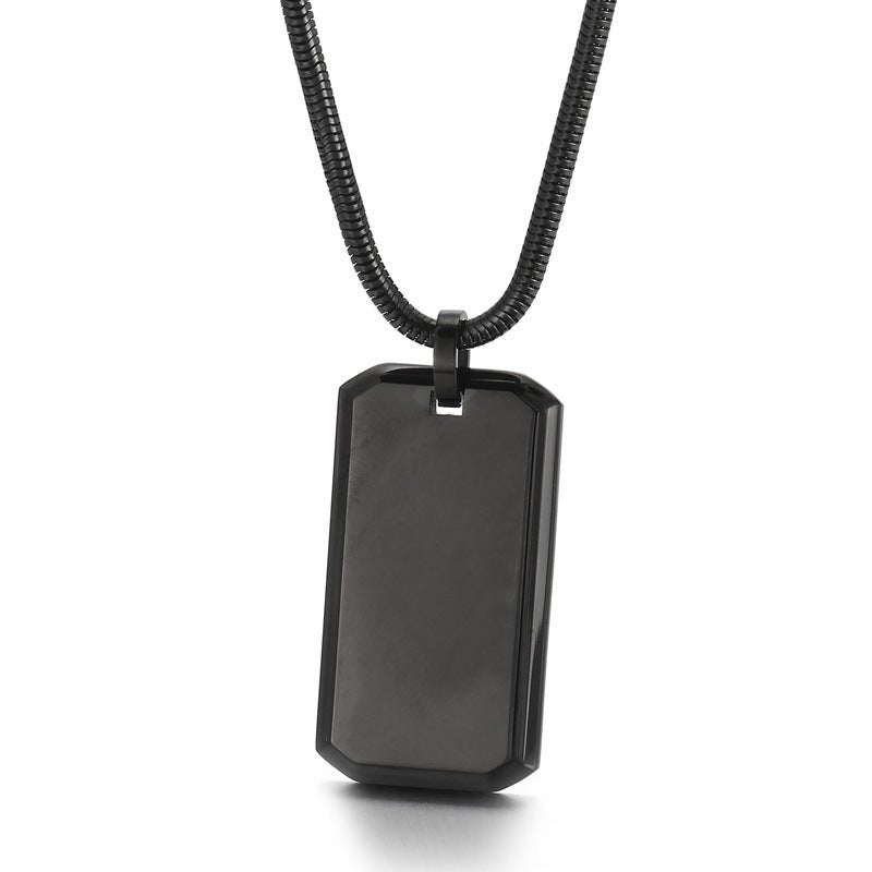 Steel Identity Herren Halskette Edelstahl Anhänger 925 Silber Moissanit Schmuck | Steffanii