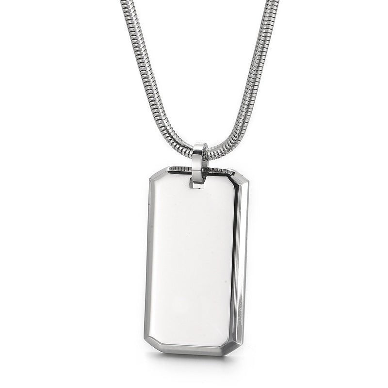 Steel Identity Herren Halskette Edelstahl Anhänger 925 Silber Moissanit Schmuck | Steffanii