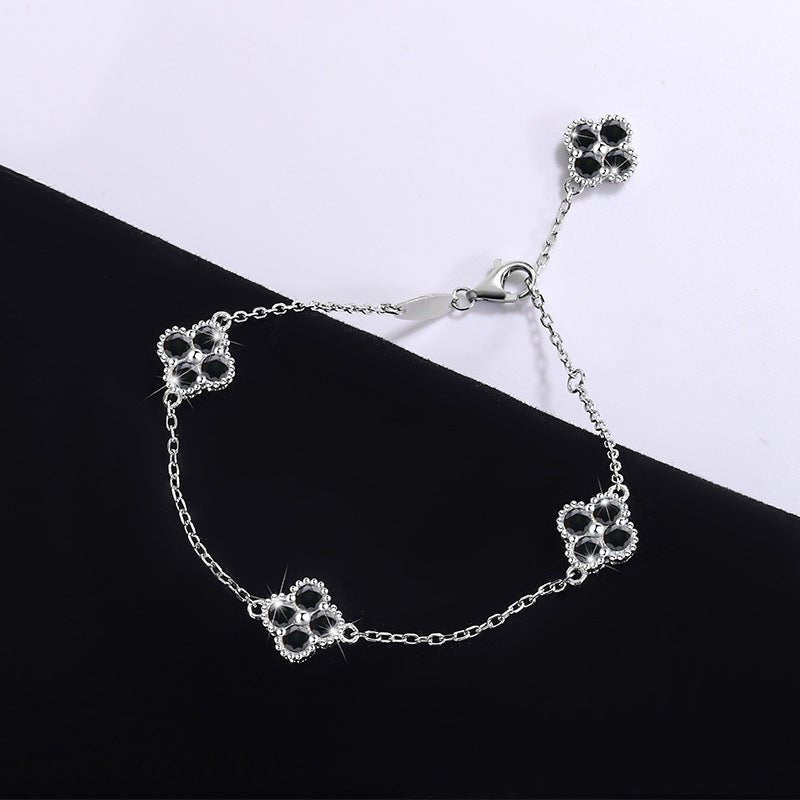 Black mossanite armband für Damen 925 Silber Moissanit Schmuck | Steffanii