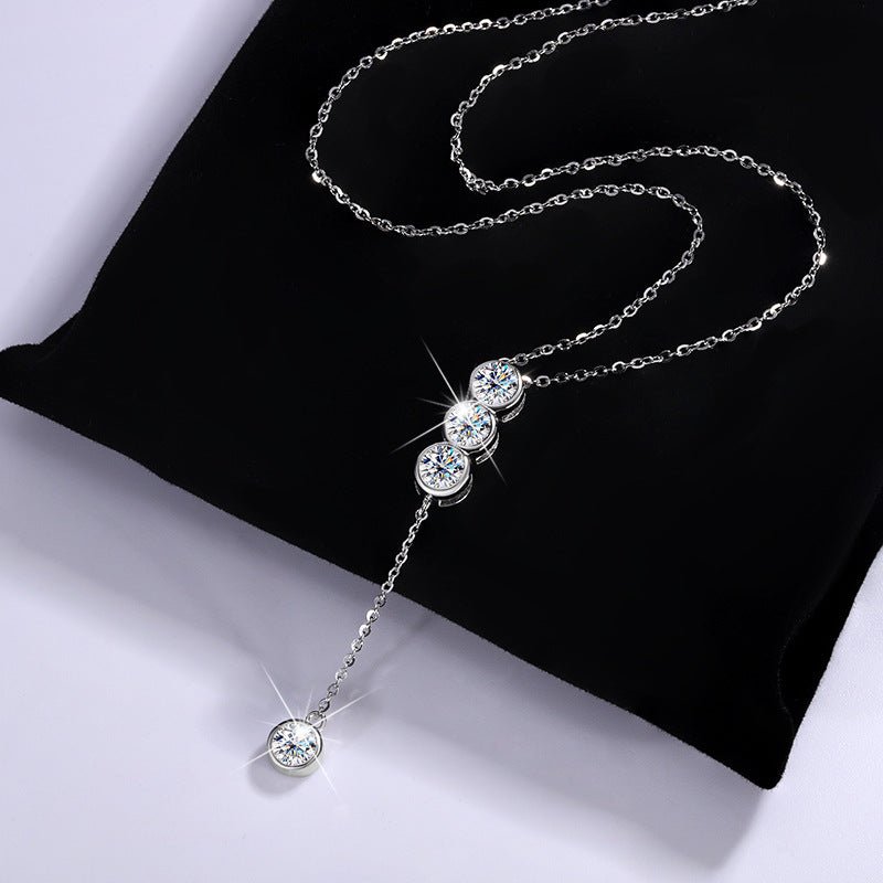 Celestial Cascade Halskette 925 Silber mit Labordiamant Moissanit für Damen 925 Silber Moissanit Schmuck | Steffanii