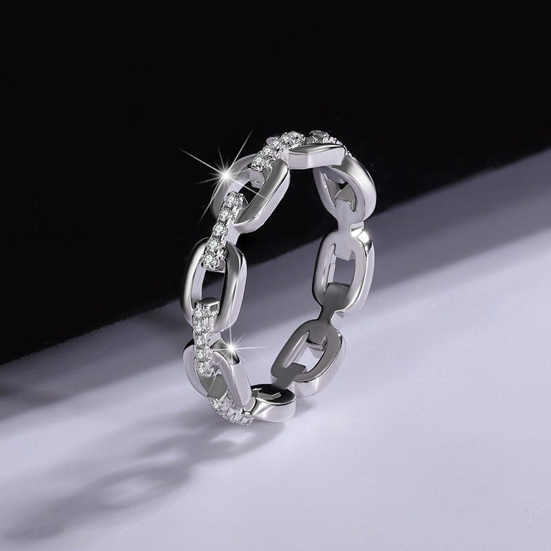 Chain of Radiance Ring S925 Sterling Silver mit Labordiamant Moissanite für Damen 925 Silber Moissanit Schmuck | Steffanii