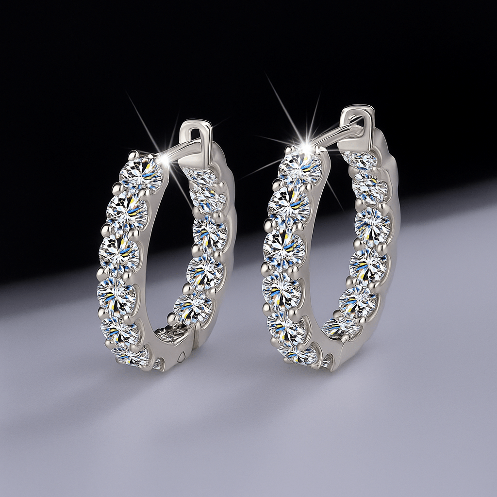 Dioria Ohrringe 925 Silber – Labordiamant Moissanit für Damen 925 Silber Moissanit Schmuck | Steffanii