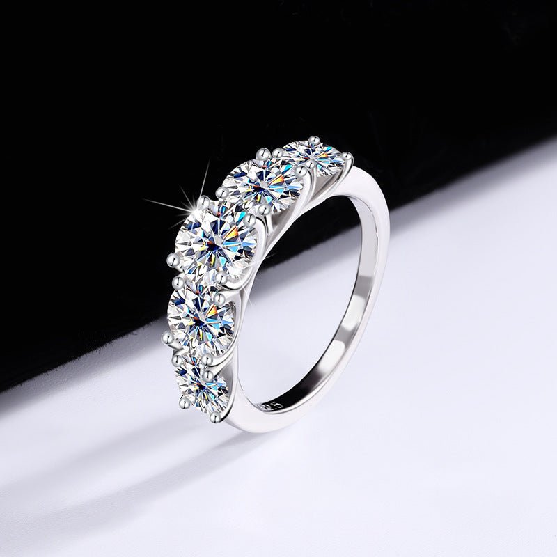 Eleganter Symphony Ring Sterling Silber Labordiamant Moissanit für Damen 925 Silber Moissanit Schmuck | Steffanii