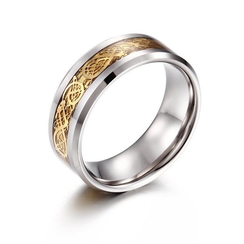 Eternal Code Herrenring aus Wolframstahl (Tungsten Steel) mit polierten Kanten und graviertem Mittelband 925 Silber Moissanit Schmuck