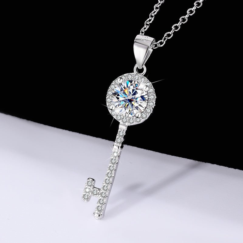 Eternal Key Sterling Silver 925 mit Labordiamant Moissanite Halskette für Damen 925 Silber Moissanit Schmuck | Steffanii