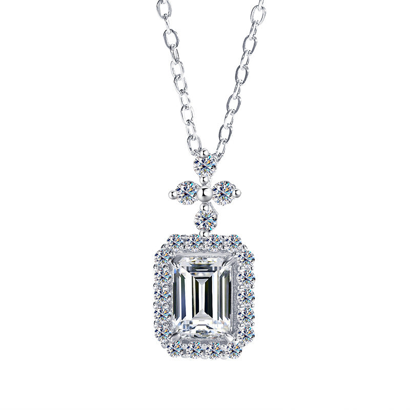 Ledean Elegance Necklace 925 Sterling Silver with Lab Moissanite for women