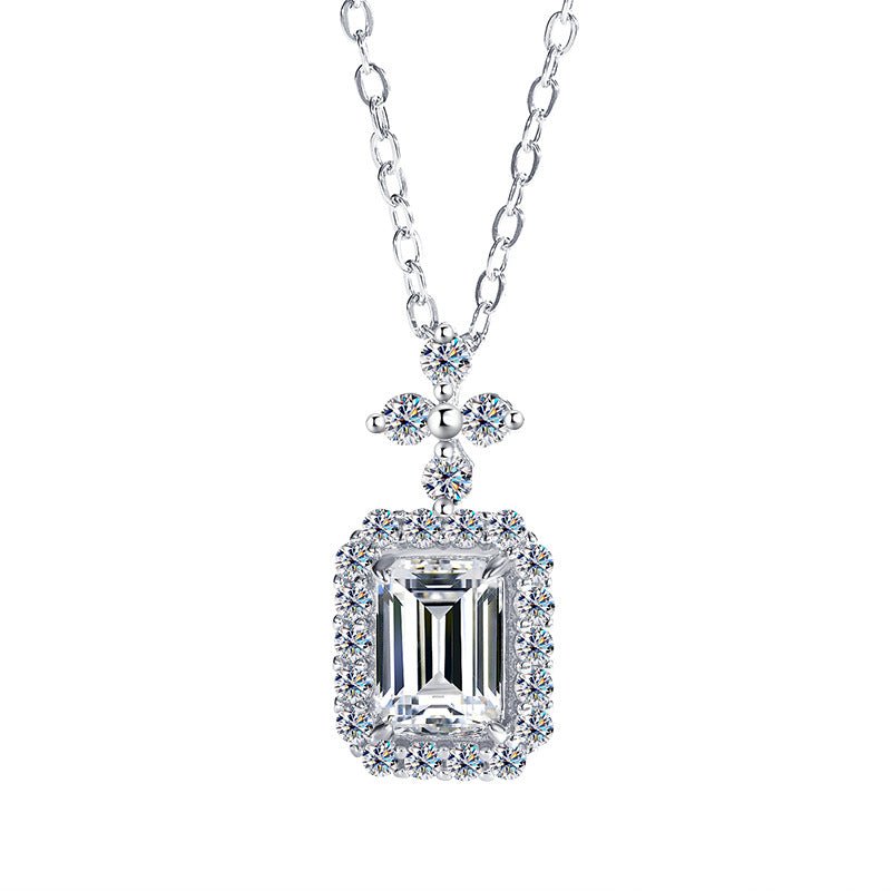 Ledean Elegance Halskette 925 Silber mit Labordiamant Moissanit für Damen 925 Silber Moissanit Schmuck | Steffanii
