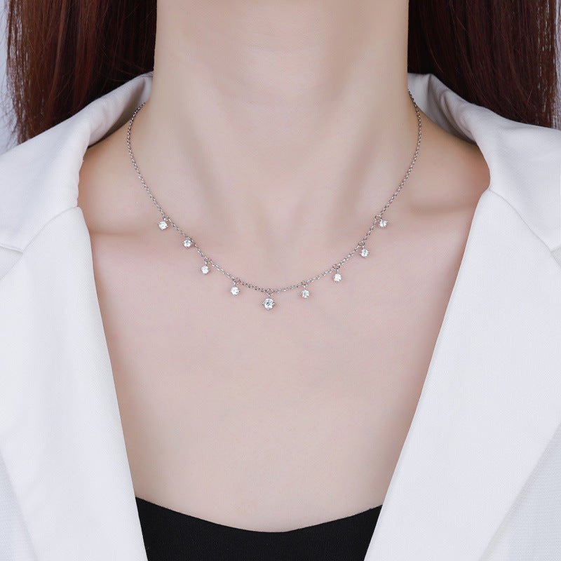 Luminous Grace Halskette 925 Silber mit Labordiamant Moissanit für Damen 925 Silber Moissanit Schmuck | Steffanii