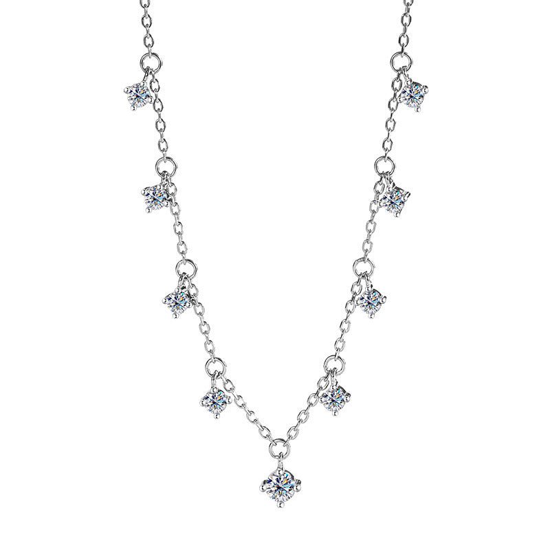 Luminous Grace Halskette 925 Silber mit Labordiamant Moissanit für Damen 925 Silber Moissanit Schmuck | Steffanii