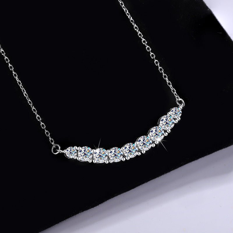 Moonlight Cascade Halskette 925 Silber mit Labordiamant Moissanit für Damen 925 Silber Moissanit Schmuck | Steffanii