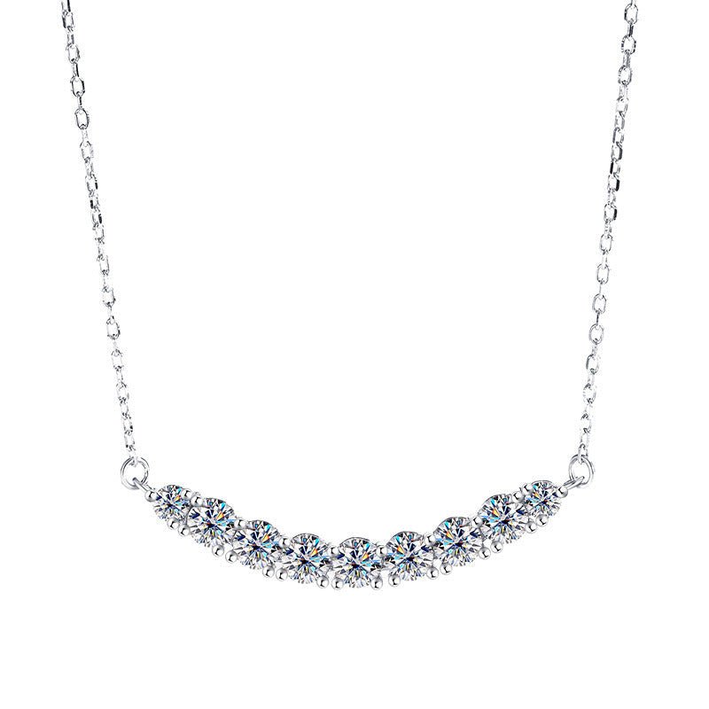 Moonlight Cascade Halskette 925 Silber mit Labordiamant Moissanit für Damen 925 Silber Moissanit Schmuck | Steffanii