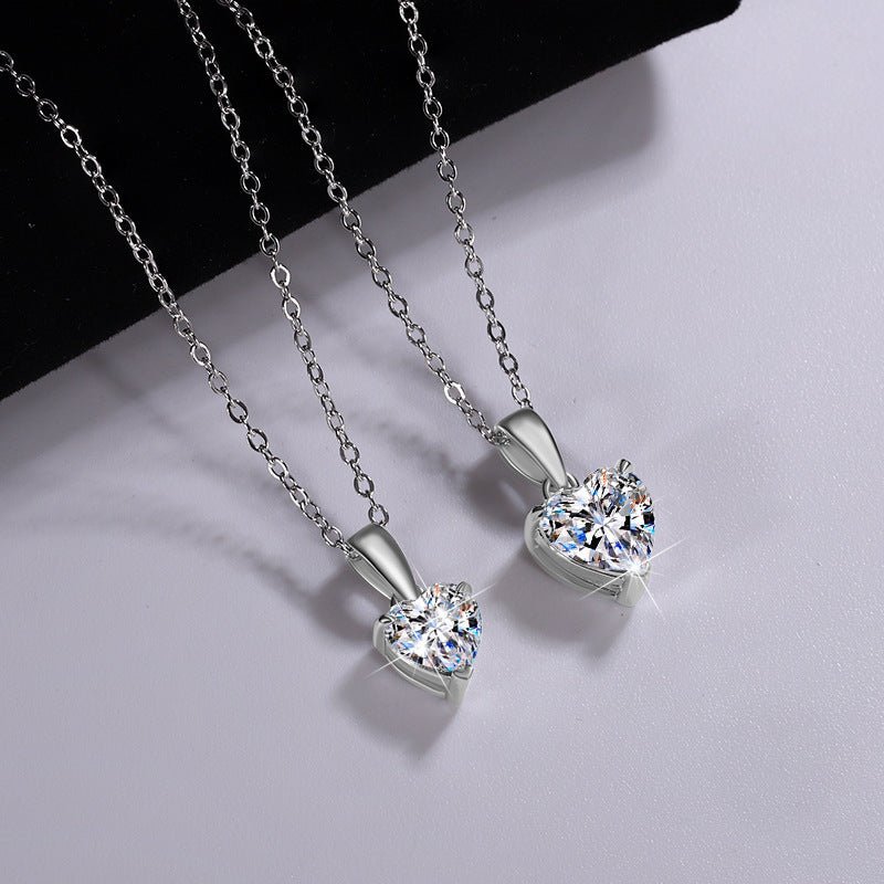 Radiant Heart Halskette 925 Silber mit Labordiamant Moissanit für Damen 925 Silber Moissanit Schmuck | Steffanii