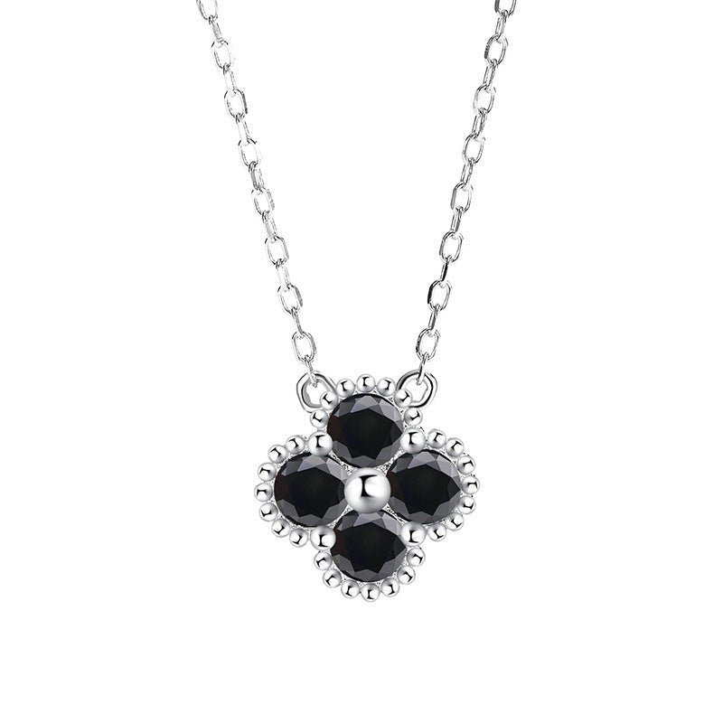 Black Moissanite Halskette 925 Silber mit schwarzem Labordiamant Moissanit, für Damen 925 Silber Moissanit Schmuck