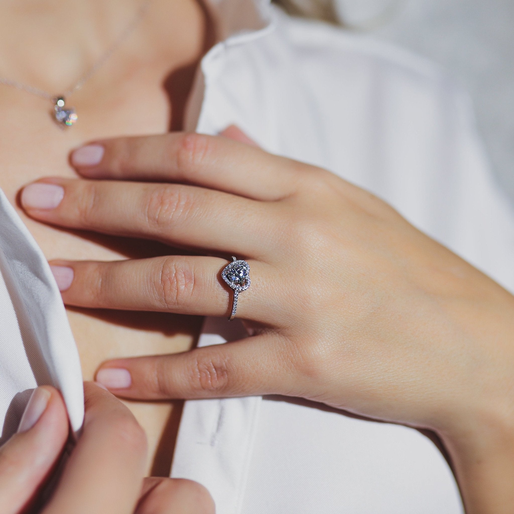 Heart of Brilliance Ring 925 sterling silver Labordiamant Moissanit für Damen 925 Silber Moissanit Schmuck | Steffanii