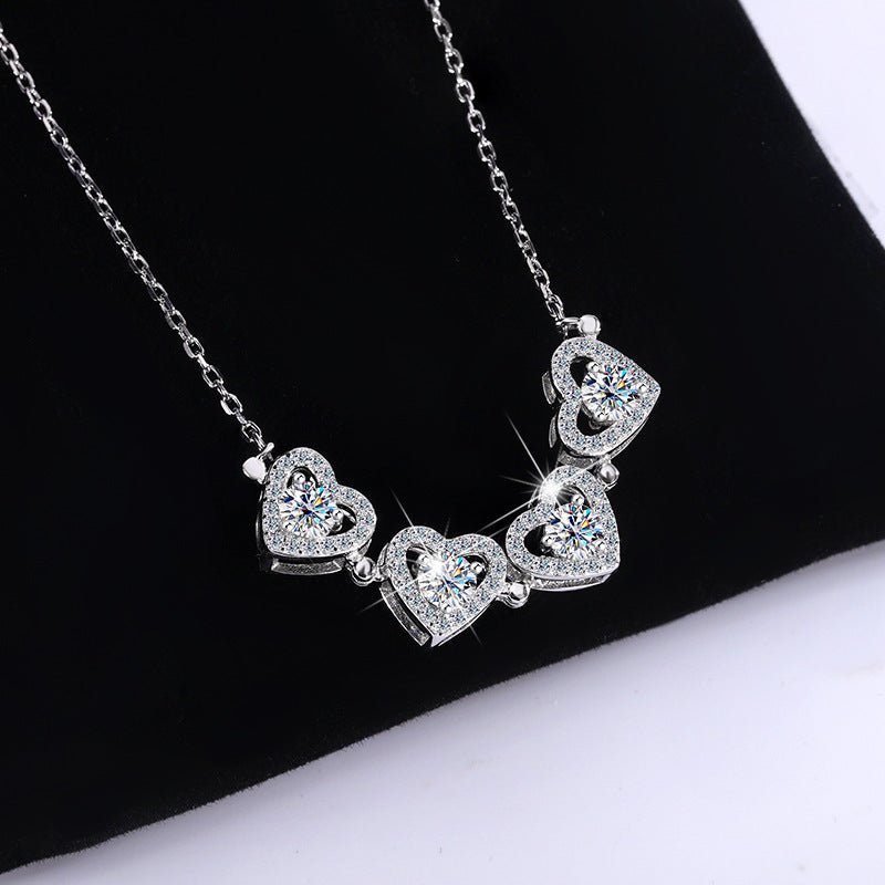 Transforming Love Halskette 925 Silber mit Labordiamant Moissanit , transformierbar für Damen 925 Silber Moissanit Schmuck