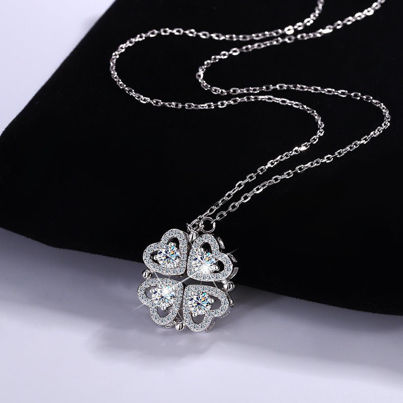 Transforming Love Halskette 925 Silber mit Labordiamant Moissanit , transformierbar für Damen 925 Silber Moissanit Schmuck