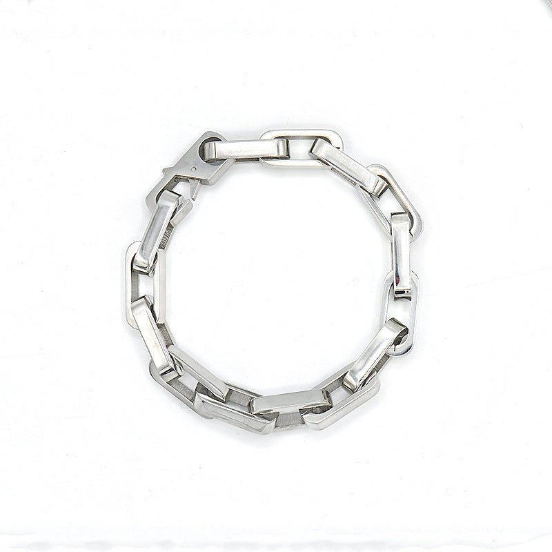 Iron Link Herrenarmband Edelstahl Glieder 925 Silber Moissanit Schmuck | Steffanii