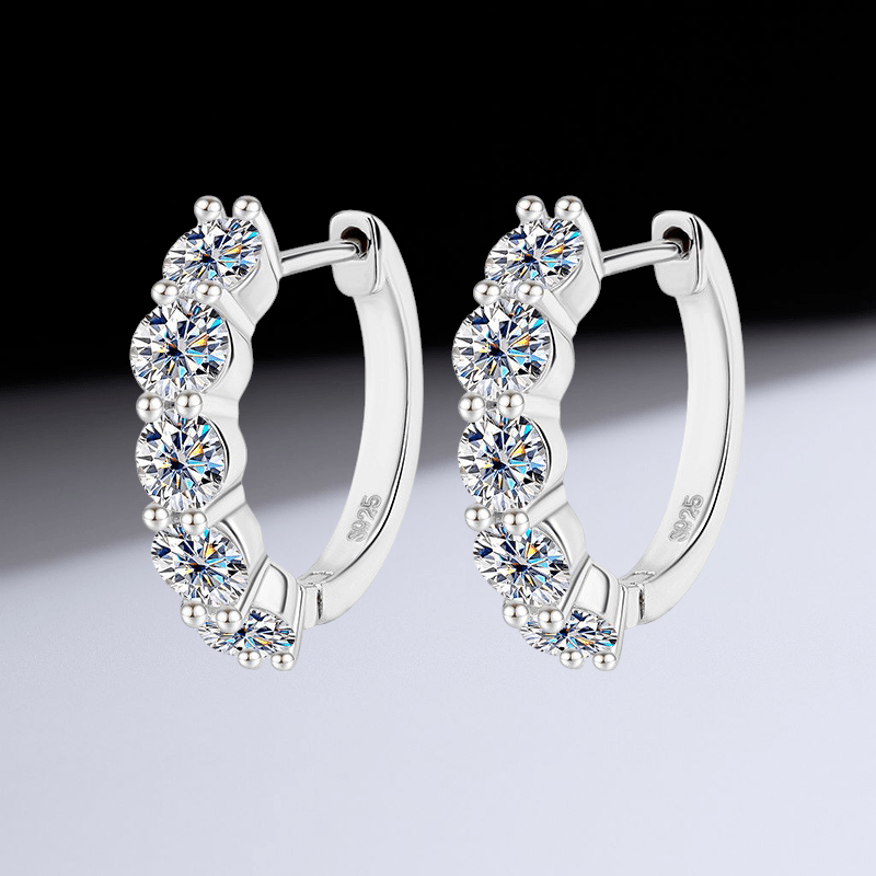 Luminara Creolen Ohrringe 925 Silber – Labordiamant Moissanit für Damen 925 Silber Moissanit Schmuck | Steffanii