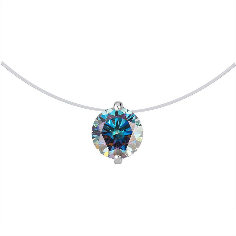Luminea Invisible Halskette 925 Silber mit Labordiamant Moissanit für Damen 925 Silber Moissanit Schmuck | Steffanii