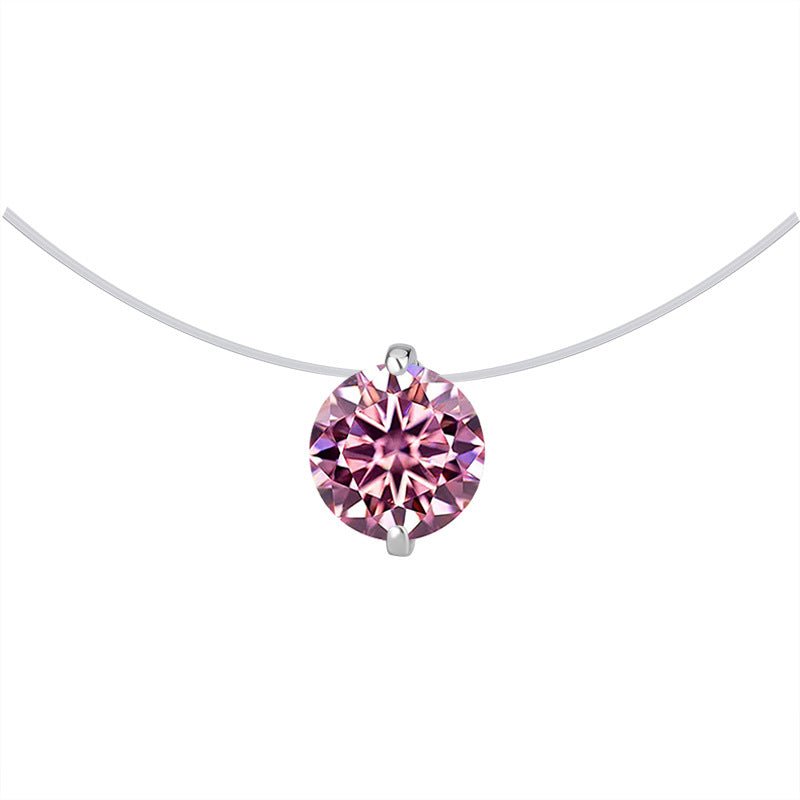 Luminea Invisible Halskette 925 Silber mit Labordiamant Moissanit für Damen 925 Silber Moissanit Schmuck | Steffanii