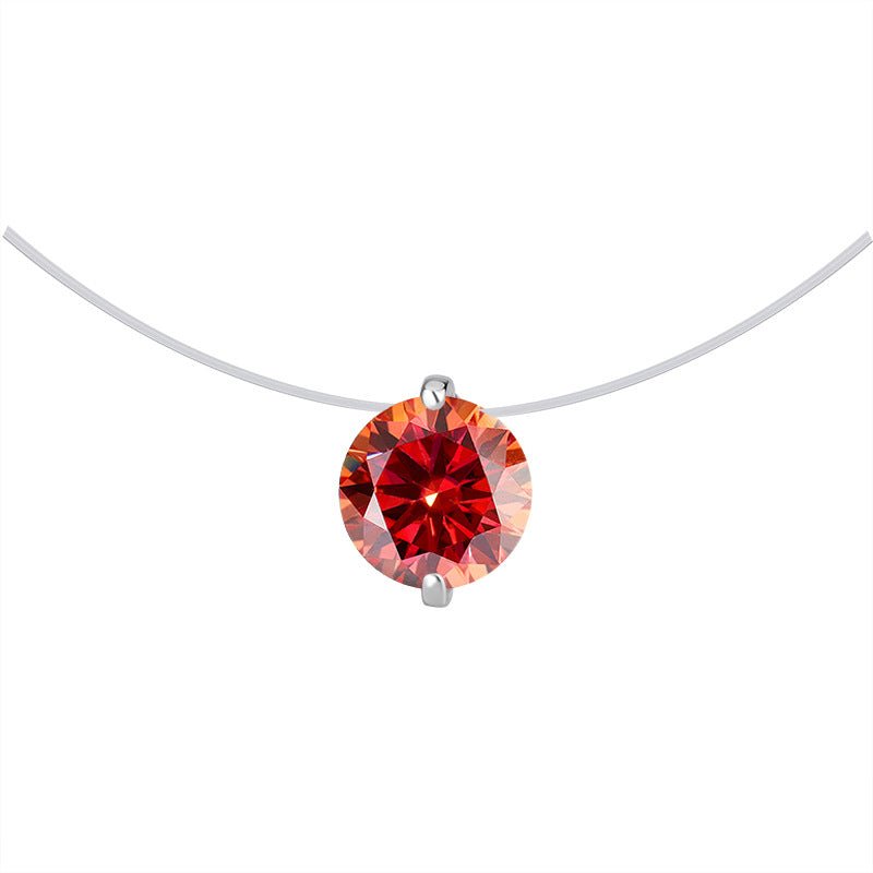 Luminea Invisible Halskette 925 Silber mit Labordiamant Moissanit für Damen 925 Silber Moissanit Schmuck | Steffanii