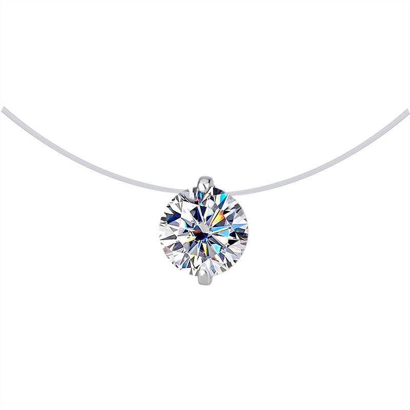 Luminea Invisible Halskette 925 Silber mit Labordiamant Moissanit für Damen 925 Silber Moissanit Schmuck | Steffanii