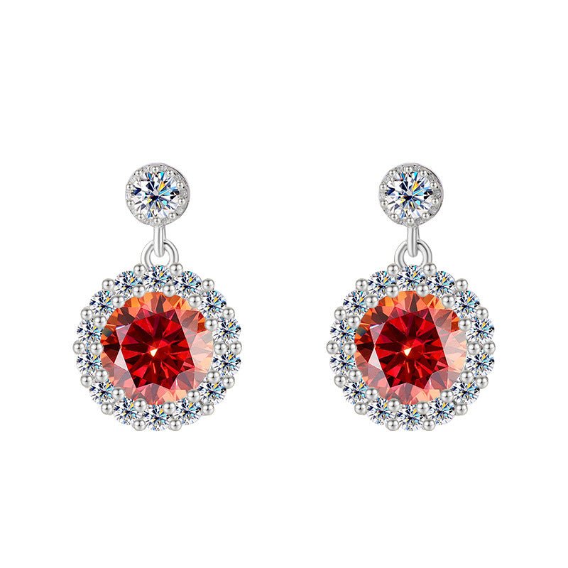 Lustre Halo Ohrringe 925 Silber – Labordiamant Moissanit für Damen 925 Silber Moissanit Schmuck | Steffanii