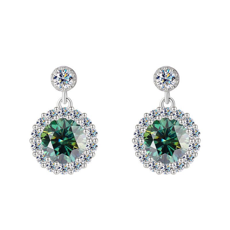 Lustre Halo Ohrringe 925 Silber – Labordiamant Moissanit für Damen 925 Silber Moissanit Schmuck | Steffanii