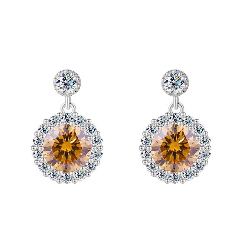 Lustre Halo Ohrringe 925 Silber – Labordiamant Moissanit für Damen 925 Silber Moissanit Schmuck | Steffanii