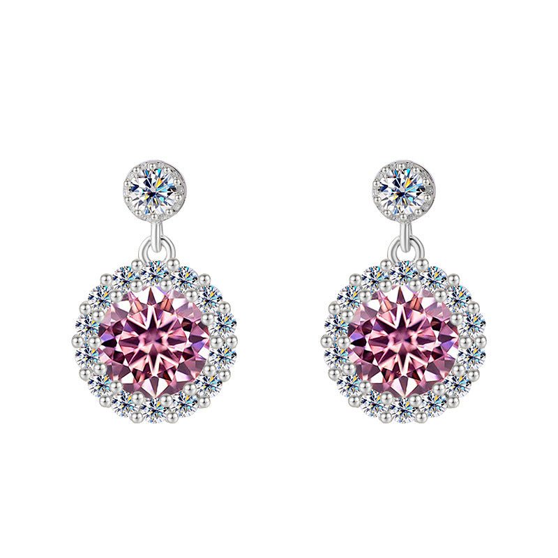 Lustre Halo Ohrringe 925 Silber – Labordiamant Moissanit für Damen 925 Silber Moissanit Schmuck | Steffanii