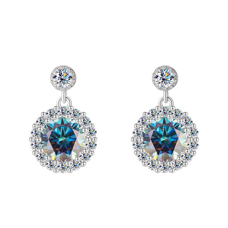 Lustre Halo Ohrringe 925 Silber – Labordiamant Moissanit für Damen 925 Silber Moissanit Schmuck | Steffanii