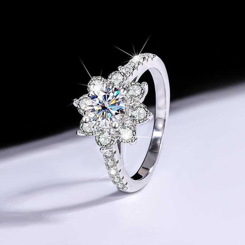 Magic Flower Ring 925 sterling silver Labordiamant Moissanit für Dame 925 Silber Moissanit Schmuck | Steffanii