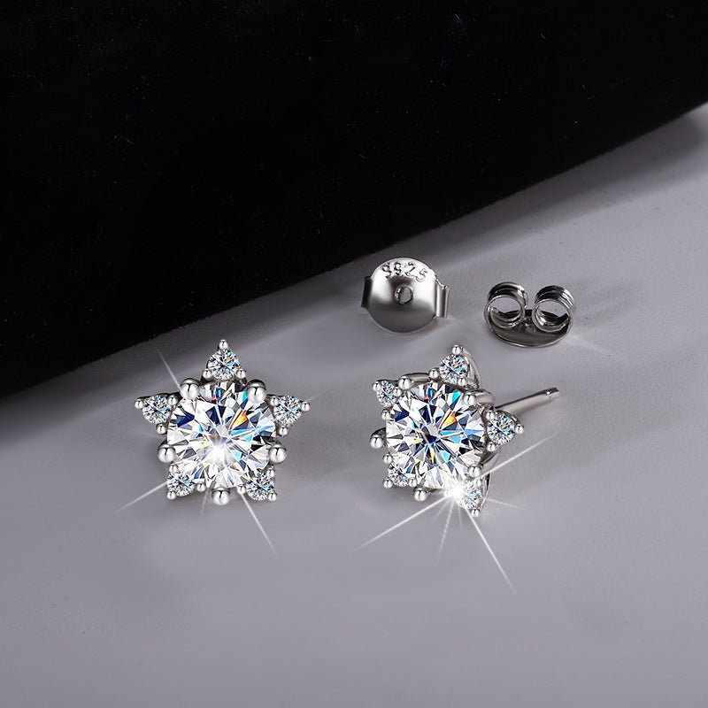 Star Shine Ohrringe 925 Silber – Labordiamant Moissanit für Damen 925 Silber Moissanit Schmuck | Steffanii