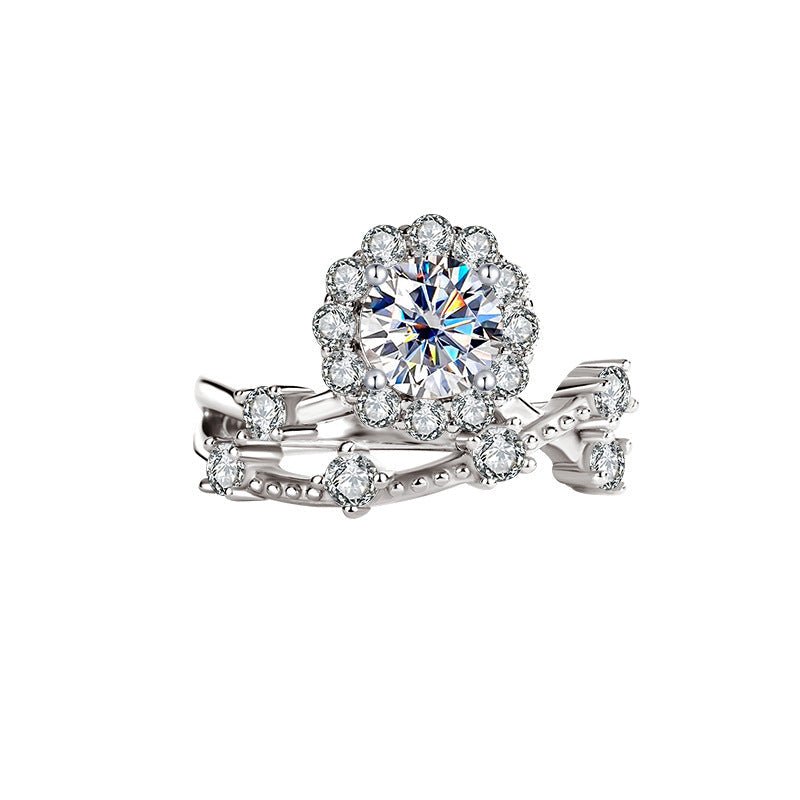 Boundless Glow Ring 925 sterling silver mit runden Labordiamant Moissaniten für Damen 925 Silber Moissanit Schmuck