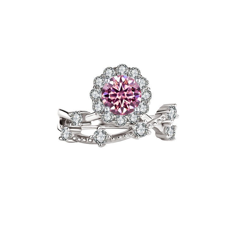 Boundless Glow Ring 925 sterling silver mit runden Labordiamant Moissaniten für Damen 925 Silber Moissanit Schmuck