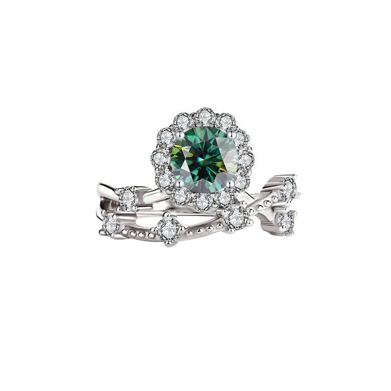 Boundless Glow Ring 925 sterling silver mit runden Labordiamant Moissaniten für Damen 925 Silber Moissanit Schmuck