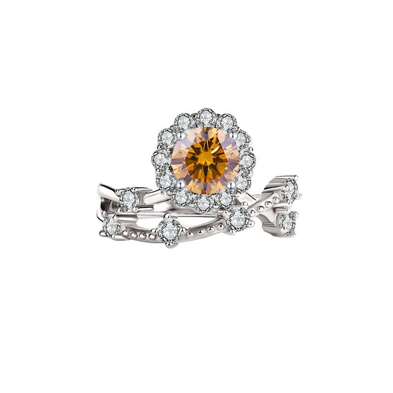 Boundless Glow Ring 925 sterling silver mit runden Labordiamant Moissaniten für Damen 925 Silber Moissanit Schmuck