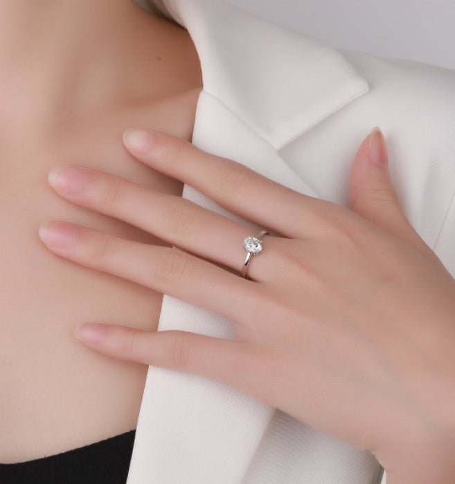 Oval Brilliance Ring 925 sterling silver Labordiamant Moissanit für Damen 925 Silber Moissanit Schmuck | Steffanii
