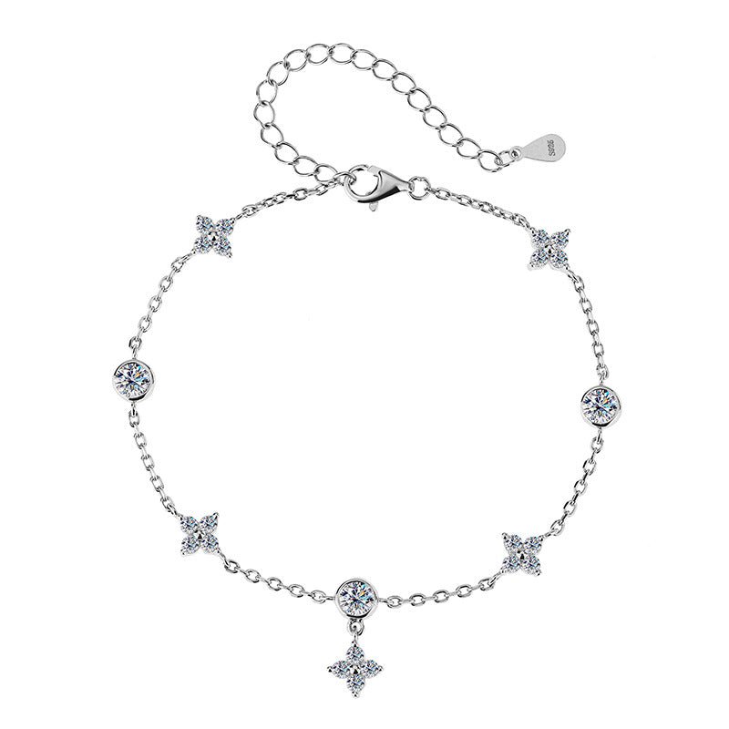 Floral Sparkle Armband 925 Silber – Labordiamant Moissanit für Damen 925 Silber Moissanit Schmuck | Steffanii