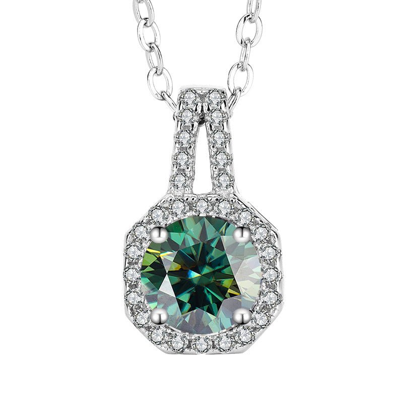 Square Radiance Halskette 925 Silber mit Labordiamant Moissanit für Damen 925 Silber Moissanit Schmuck | Steffanii