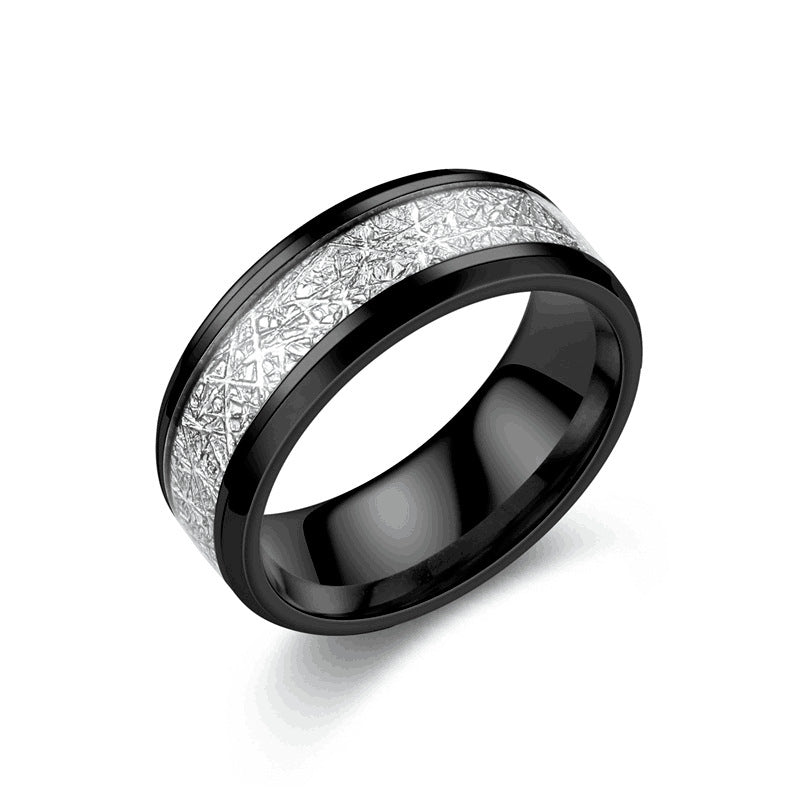 Trinity Crest Ring mit polierten Kanten und strukturiertem Mittelband für Männer 925 Silber Moissanit Schmuck | Steffanii