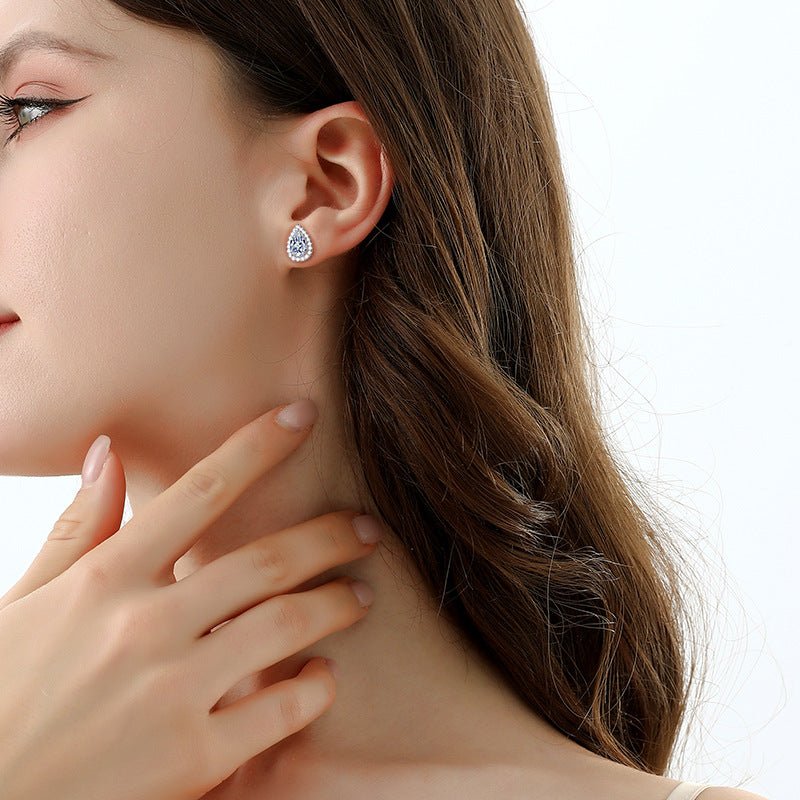 Tear of Light Ohrstecker 925 Silber Moissanit Schmuck | Steffanii
