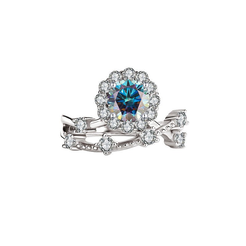 Boundless Glow Ring 925 sterling silver mit runden Labordiamant Moissaniten für Damen 925 Silber Moissanit Schmuck