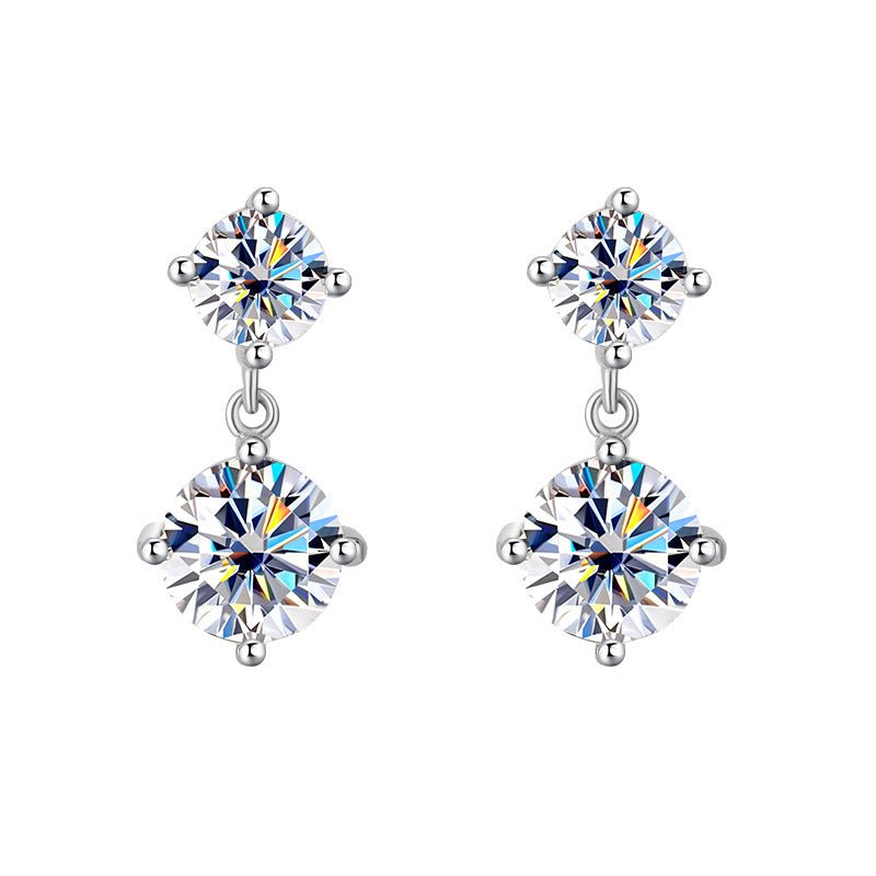 Duo Brillanz Ohrringe 925 Silber – Labordiamant Moissanit für Damen 925 Silber Moissanit Schmuck | Steffanii