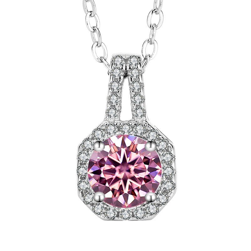 Square Radiance Halskette 925 Silber mit Labordiamant Moissanit für Damen 925 Silber Moissanit Schmuck | Steffanii