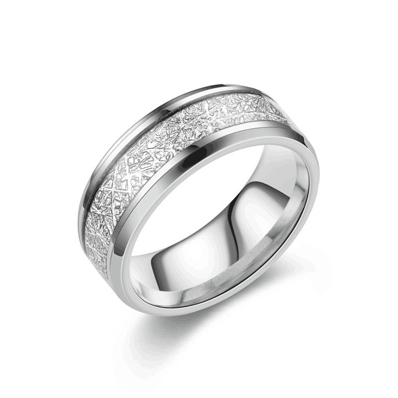 Trinity Crest Ring mit polierten Kanten und strukturiertem Mittelband für Männer 925 Silber Moissanit Schmuck | Steffanii