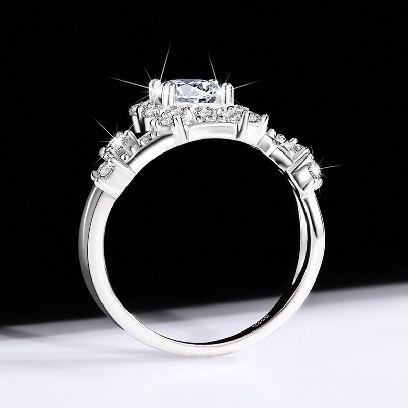 Boundless Glow Ring 925 sterling silver mit runden Labordiamant Moissaniten für Damen 925 Silber Moissanit Schmuck